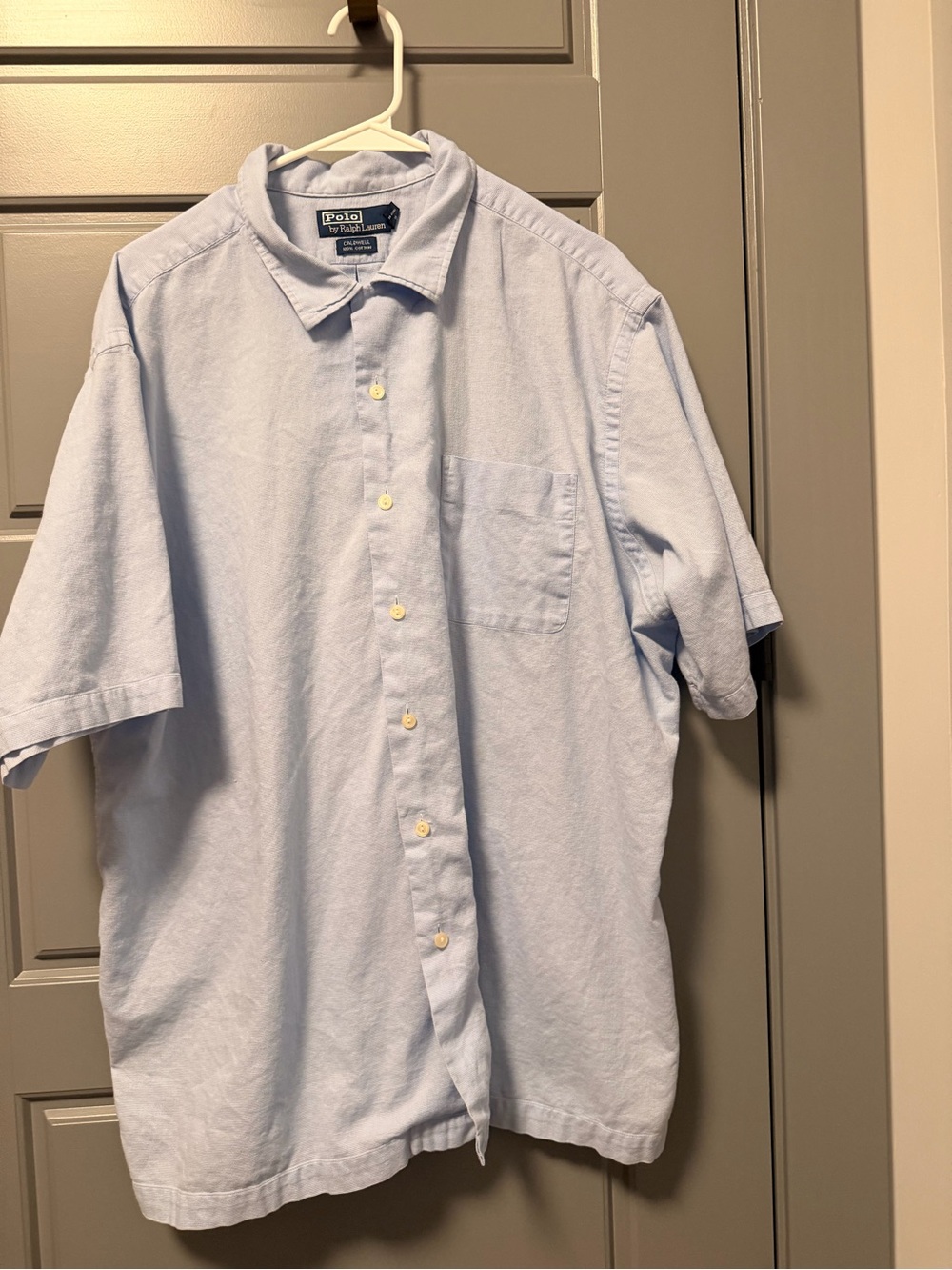 Vintage Polo by Ralph Lauren Caldwell Light Blue Short-Sleeve Oxford Shirt XXL